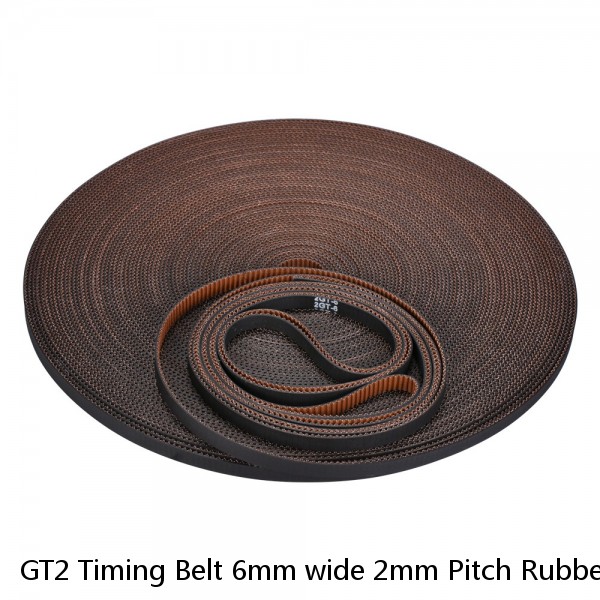 GT2 Timing Belt 6mm wide 2mm Pitch Rubber Reinforced Fiberglass - by the Meter #1 image